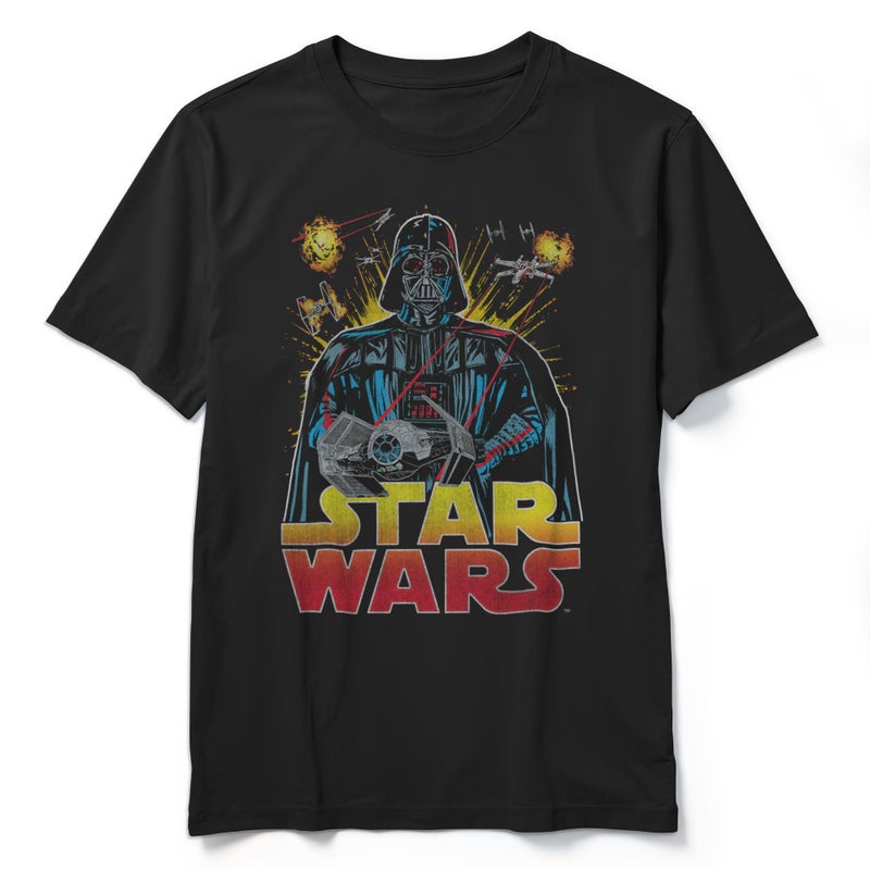 STAR WARS Boy's Darth Vader Battle T-Shirt - Black - X Large - Image 1